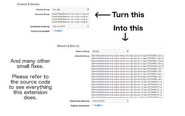 AWS Console Fixes chrome extension