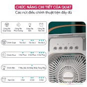 Quạt Máy Điều Hòa Phun Sương Độ Ẩm Mini Để Bàn 3 Cách Thức Tích Tụ Led , Quạt Phun Sương Mini