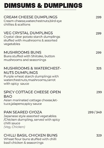 Kyba- Sushi Dim Sums & More menu 