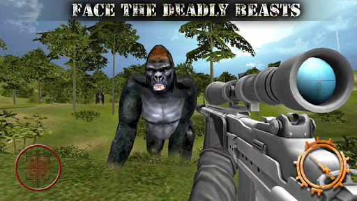 Scary Hunt Gorilla Animal - Wild shooting Hunter