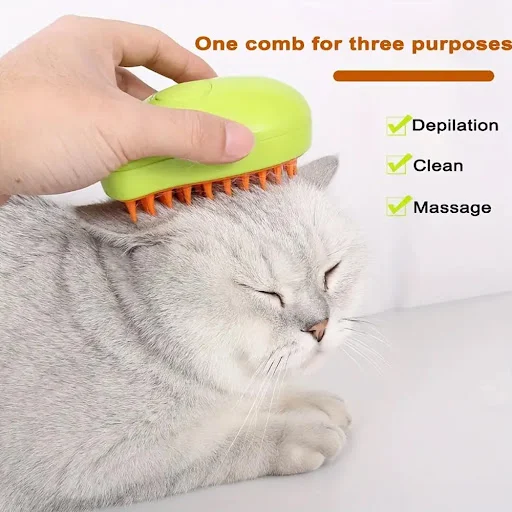 Cat Steam Brush Electric Water Spray Kitten Pet Massage Comb Retractable Soft Silicone Cats Bath Hair Brush Grooming Sup