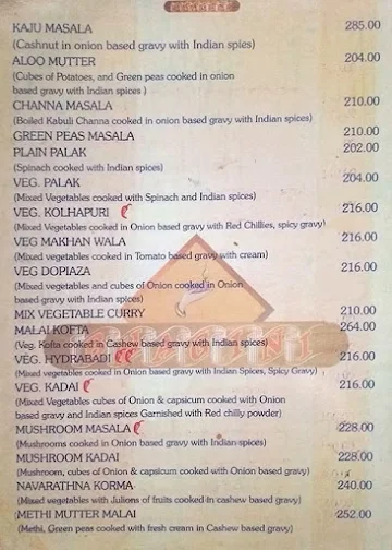 Bhagini menu 