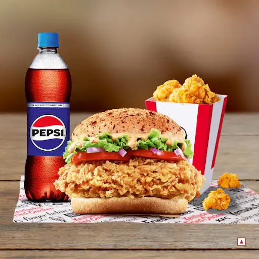 Spicy Zinger Burger And Popcorn Meal