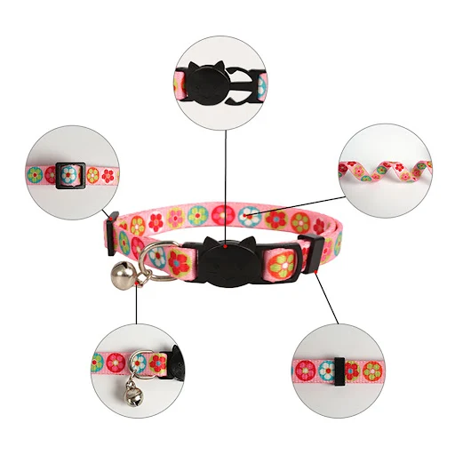 Cat Collars Breakaway with Bell-Cat Safety Collars for Boys & Girls-Safety Buckle Kitten Collar for Pet Supplies,cat Acc