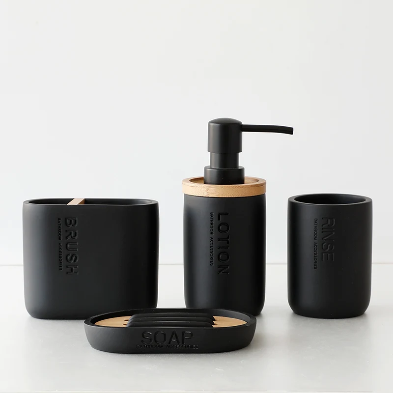 Title 8, Resin-bamboe badkamer set met tandenborstelhoud...