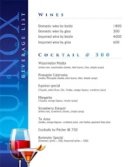 Equinox menu 3