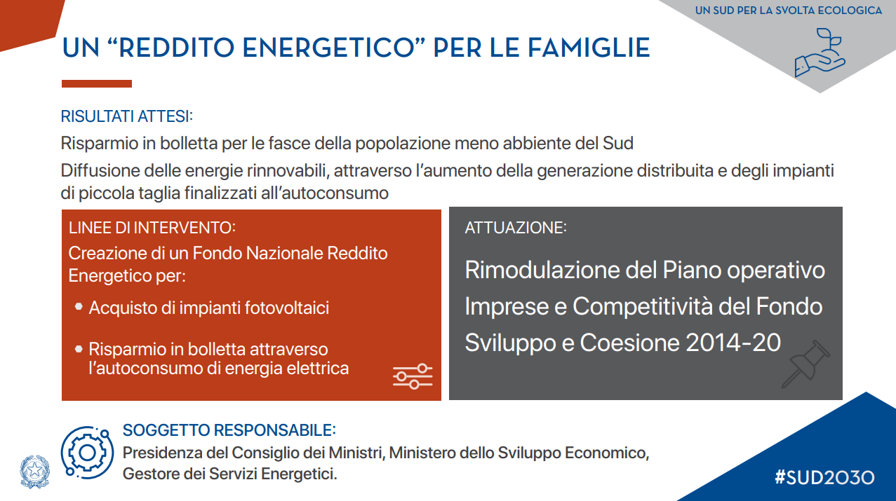 Piano Sud 2030 - misure energia e ambiente