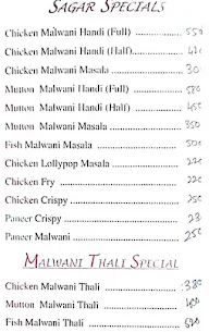 Hotel Sagar menu 1