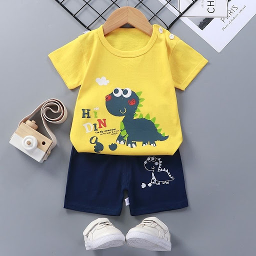 Title 4, Childrens short-sleeved cotton summer baby clo...