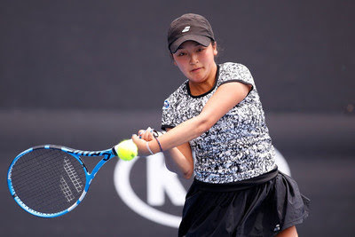 NEWPORT BEACH, CA - JANUARY 27: Jil Teichmann (SUI) and Misaki Doi