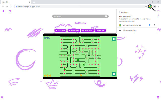 Pac Game Online New Tab