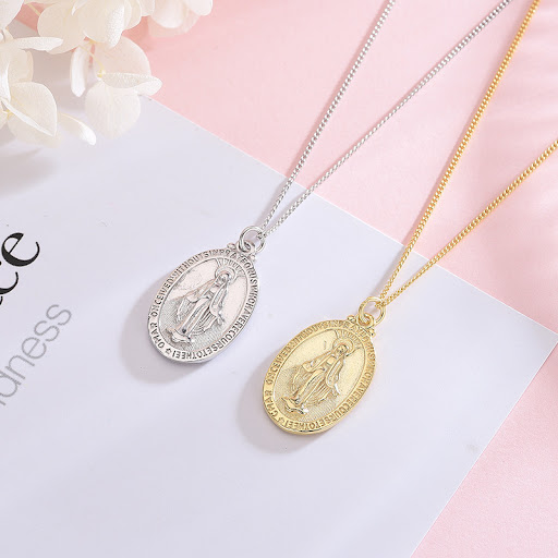 Title 5, Virgin Mary sweater necklace