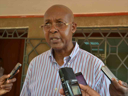 Taita Taveta Governor John Mruttu in Voi on Wednesday / RAPHAEL MWADIME