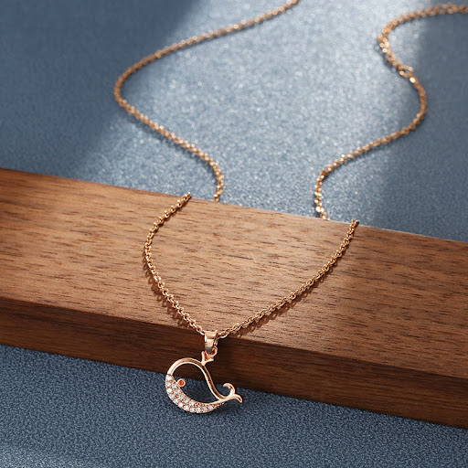 Title 4, Cute Dancing Whale Titanium Steel Necklace For ...
