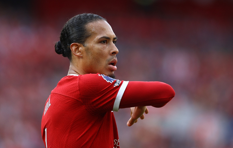 Liverpool's Virgil van Dijk during the Premier League match against Tottenham Hotspur at Anfield on Sunday.