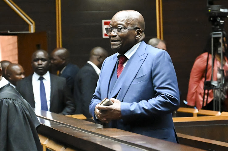 Former President Jacob Zuma at Pietermaritzburg High Court in Pietermaritzburg, South Africa. Former President Jacob Zuma and French arms company, Thales are facing charges of corruption, fraud, money laundering and racketeering. (Photo by Gallo Images/Darren Stewart)