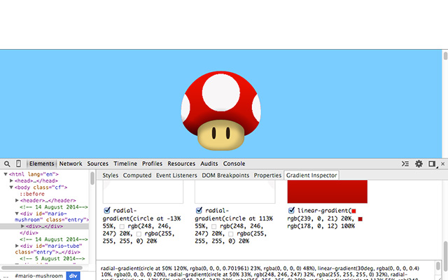 CSS Gradient Inspector chrome extension