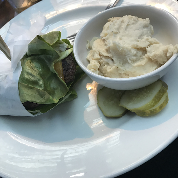There staff was very helpful as soon as I told them about my allergy they brought me a menu!  I got a burger with lettuce wrap and mashed potatoes and it was amazing!!