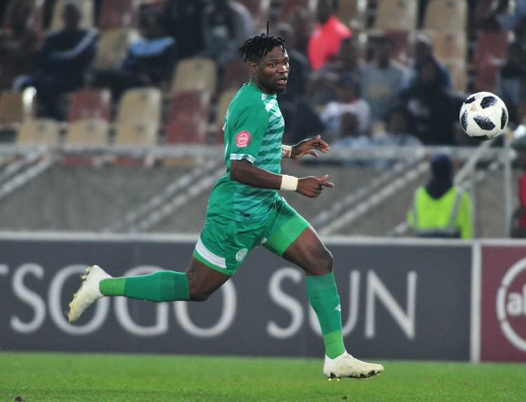 Tshegofatso Mabasa of Bloemfontein Celtic during the Absa Premiership match between Bloemfontein Celtic and Kaizer Chiefs at Peter Mokaba Stadium on April 27, 2019 in Polokwane, South Africa.