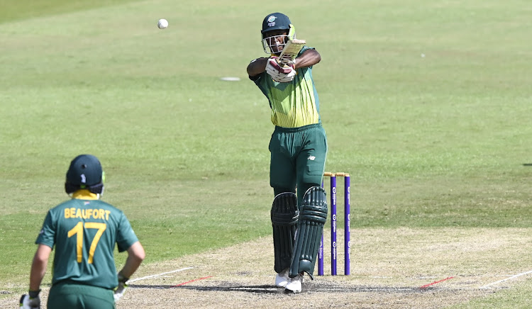 Andrew Louw of South Africa during the 2020 Quadrangular Under-19 Series game between South Africa and India at Kingsmead, KwaZulu-Natal on 9 January 2020.