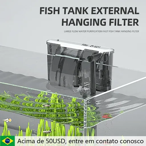 110V 220V Aquarium filter Wall-mounted fish tank filter External grass tank filter Water flow adjustable Suitable for 30