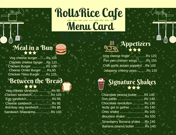 Rolls Rice Cafe menu 