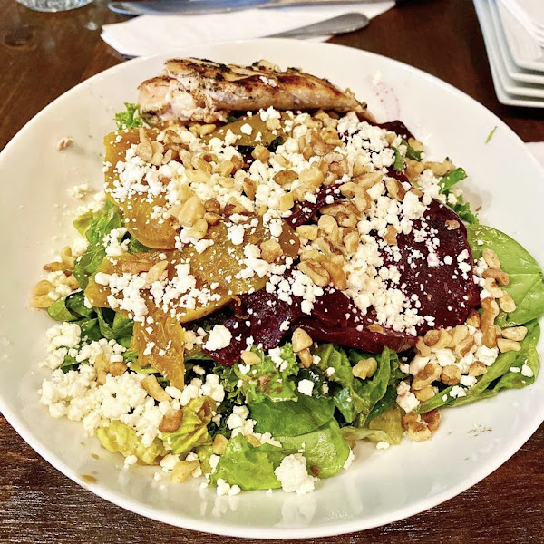 Roasted Beet Salad with Grilled Chicken