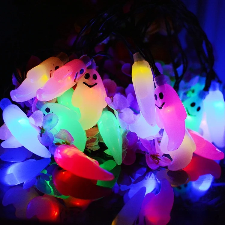 Title 3, Solar-powered String Lights Ghost Halloween Day...