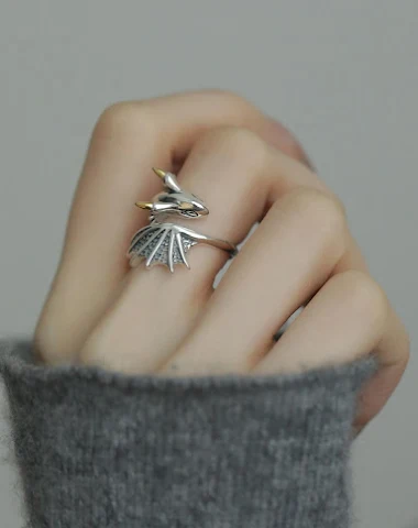 Kleine Vliegende Draak Ring Vrouw S - 3