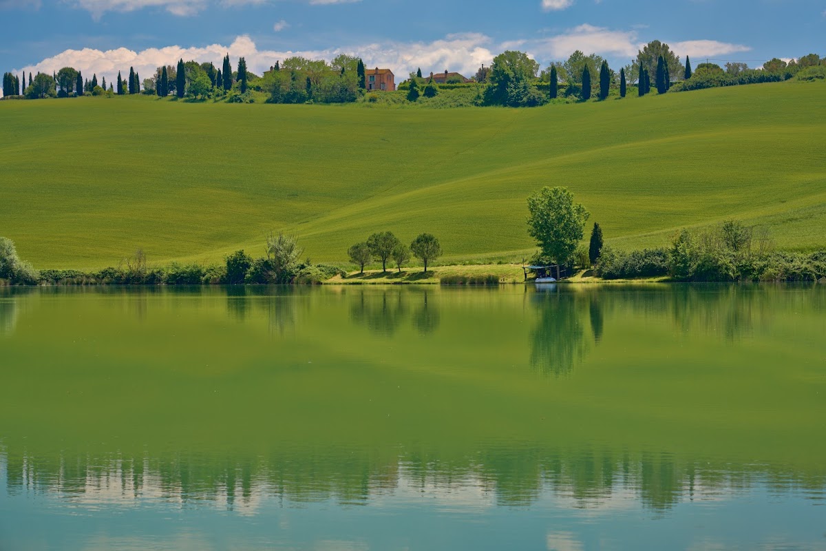 View to Leonina in the Crete Senesi, Asciano, Siena