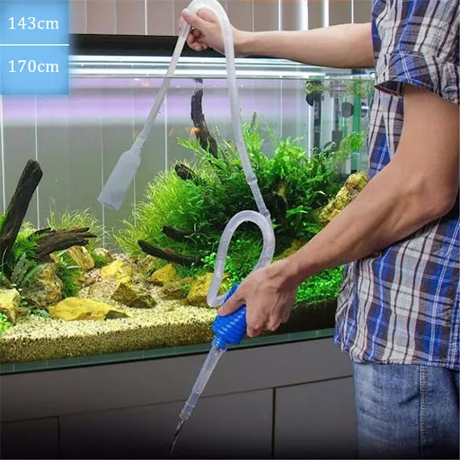 Aquarium Siphon Fish Tank Syphon Vacuum Cleaner Pump Semi-automatic Water Change Changer Gravel Water Filter Acuario Acc