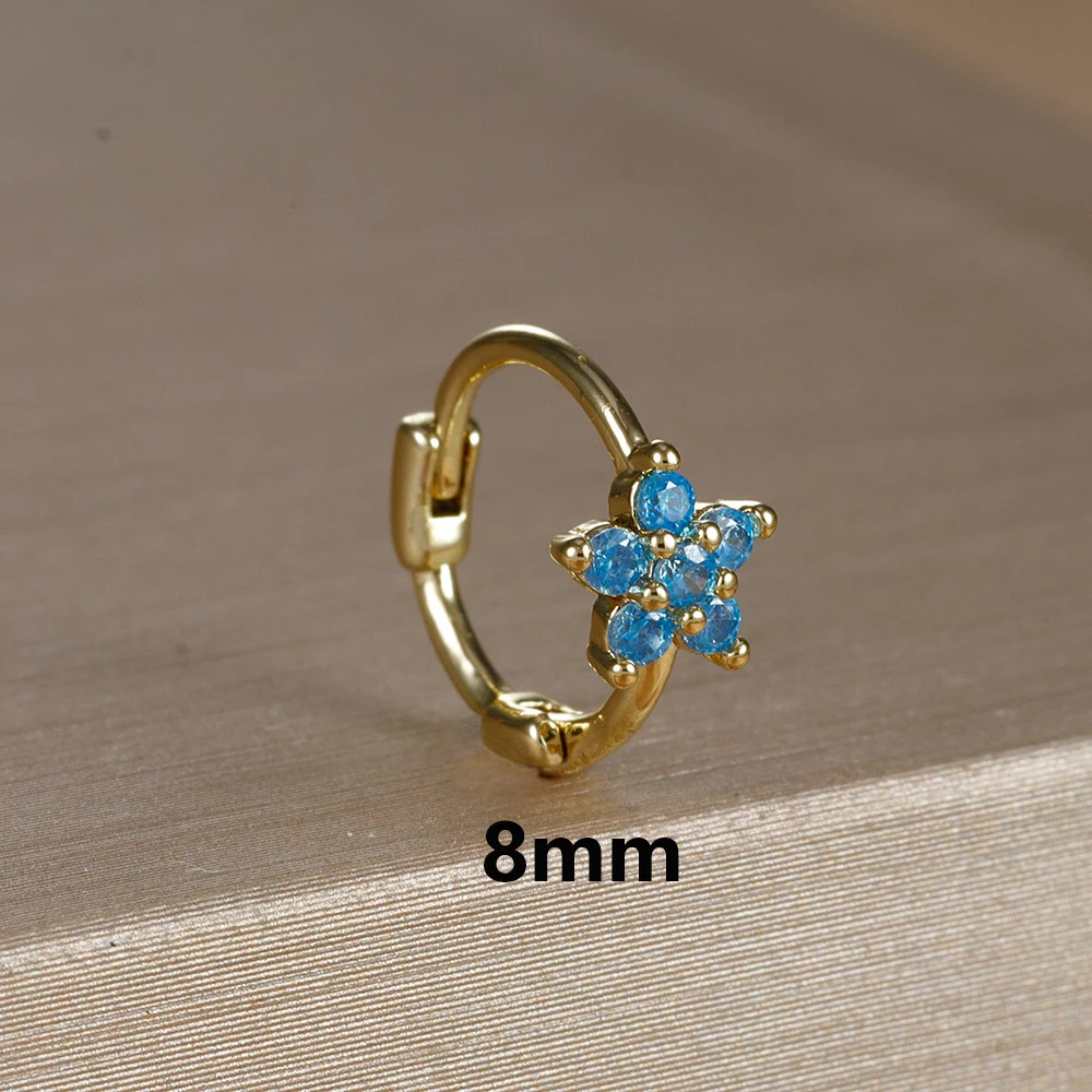 Title 5, Boucles doreilles violettes fleur avec boucle ...