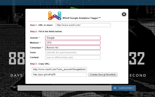 Wsofi Tagger for Google Analytics™