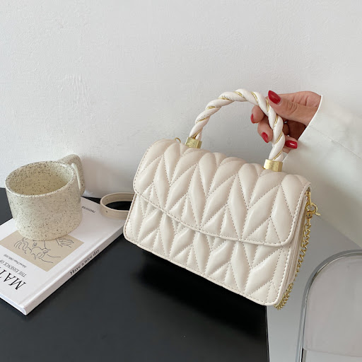 Title 9, Small Incense Flap Bag Wrinkled Lamb PU Handle ...