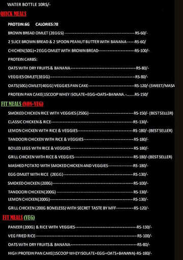 Mega Fitfat Meals menu 