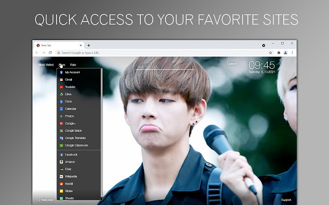 BTS V (Kim Taehyung) custom New Tab