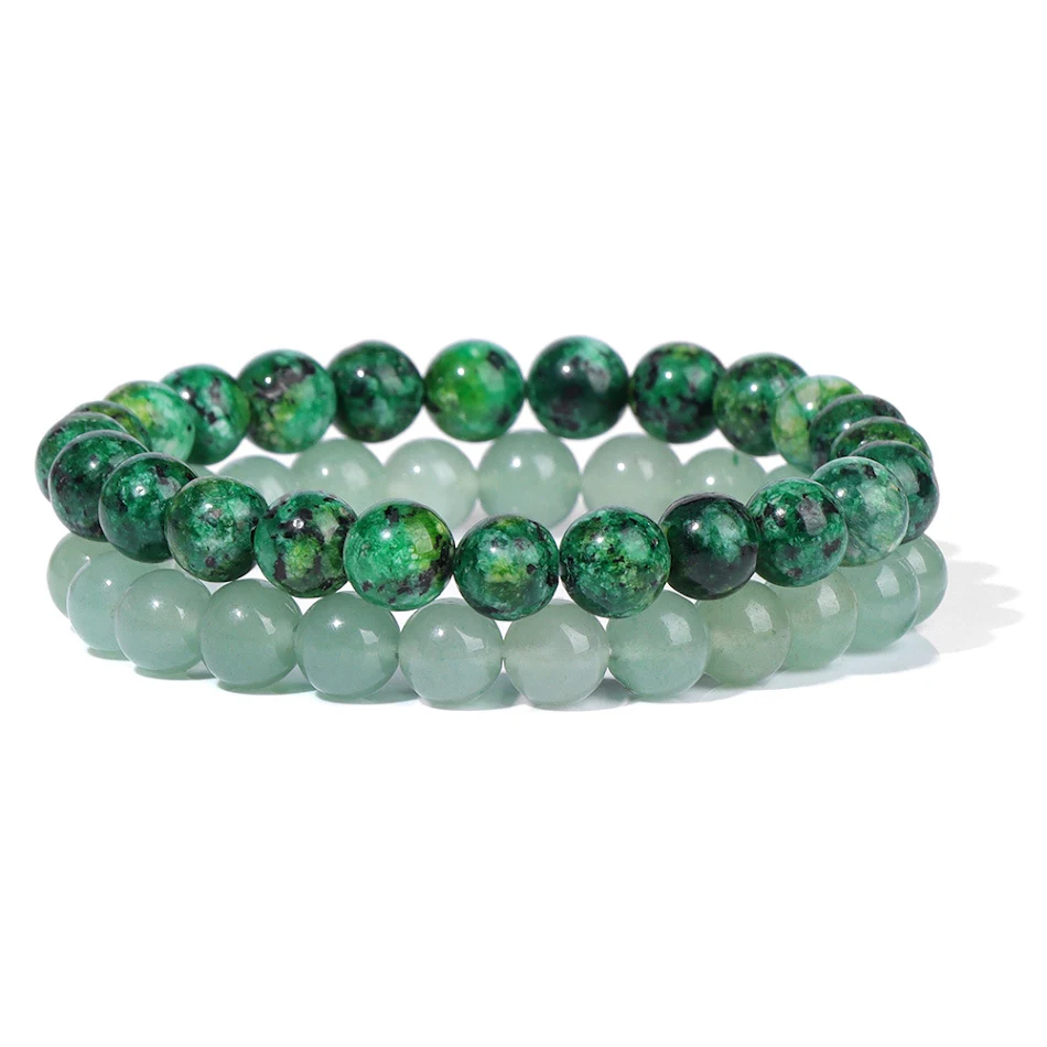Pulseira Masculina Retrô com Contas de Pedra Natural de 8mm Estilo vintage e elegância combinados para um visual autêntico e charmoso.