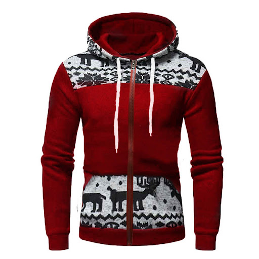Title 6, Mens Explosion Style Christmas Elk Print Solid...
