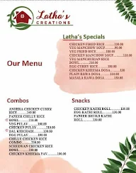 Latha's Creations menu 2