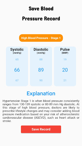 Screenshot Blood Pressure Tracker