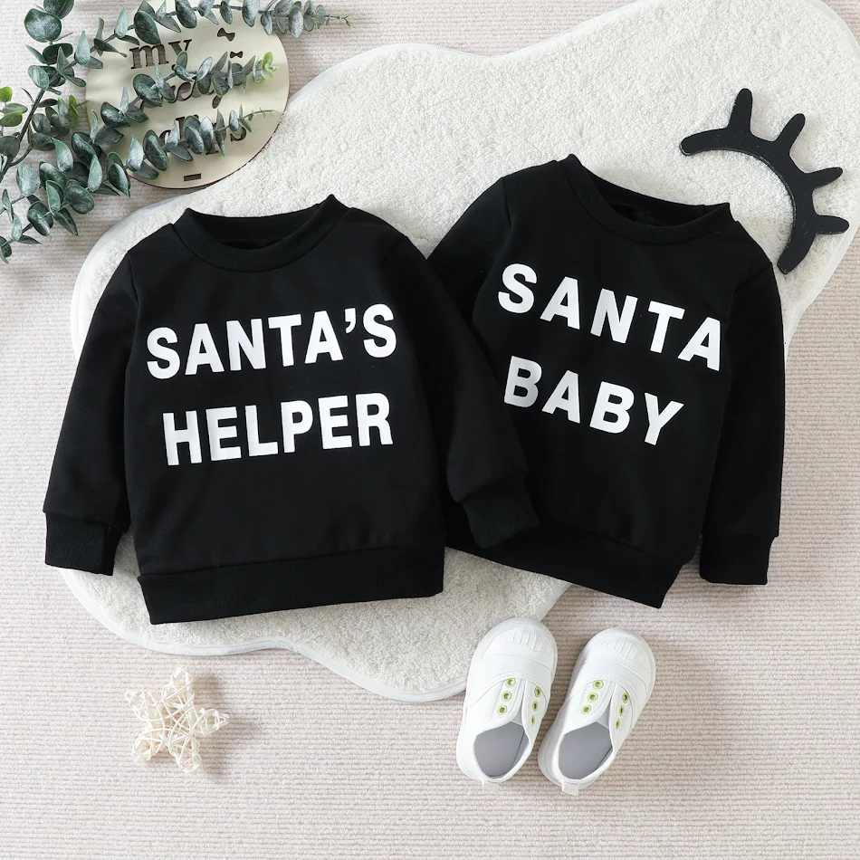 Nieuwe Kinder Kersttrui met Letterprint. Comfortabel en Feestelijk, Ideaal om Kerstmis te Vieren met Warmte en Een Vrolijk Design voor Kinderen.