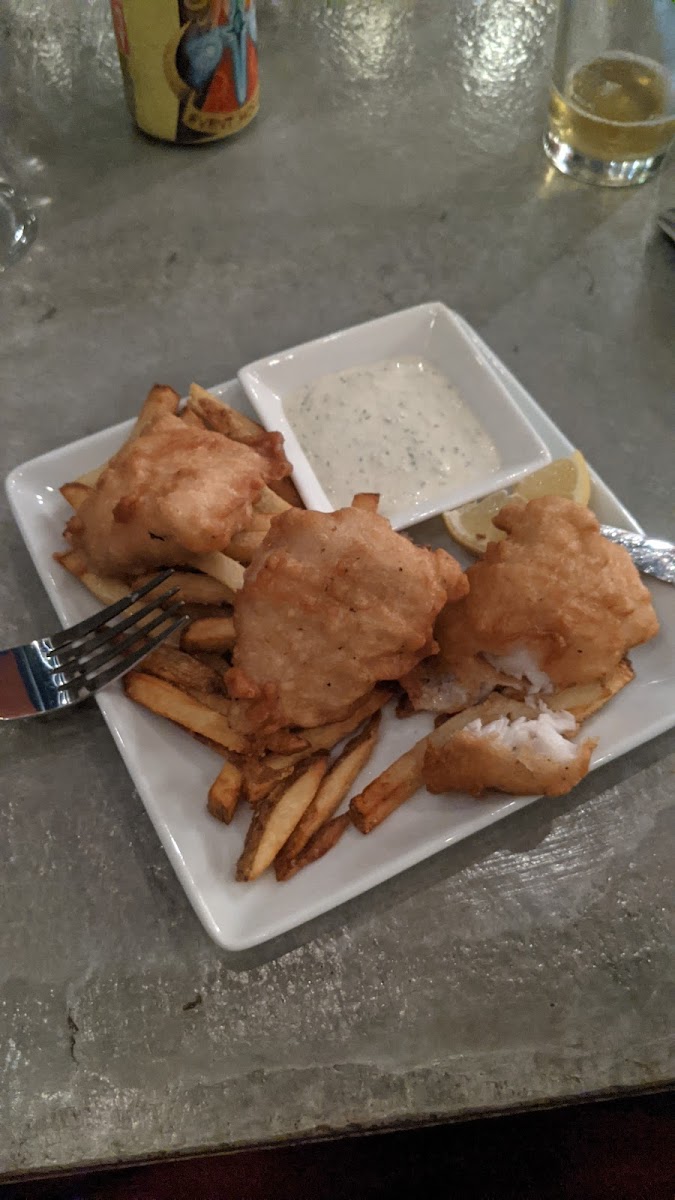 Gluten-Free Fish & Chips at 401k food and wine