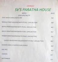 Sv's Paratha House menu 1