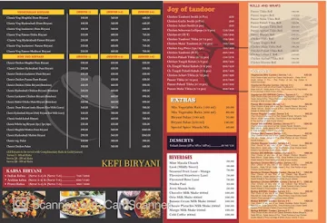 Kefi Biryani menu 