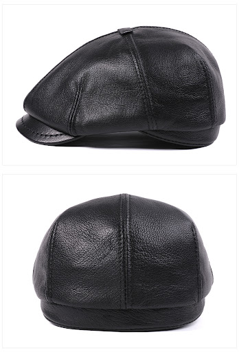 Title 8, Mens Sheepskin Peaked Cap Beret Vintage Newsbo...