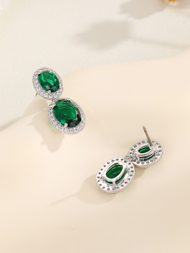 Title 6, Advanced Oval Color Zircon SATINE Fashion Earri...