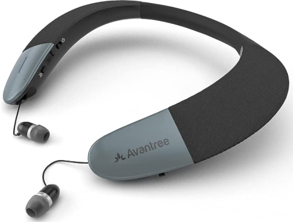 Avantree Torus Earbuds with retractable cord: (Best retractable Bluetooth headset for watching movies) 