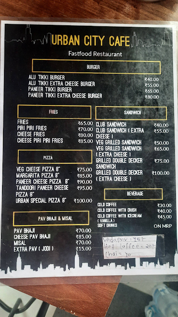 Urban City Cafe menu 