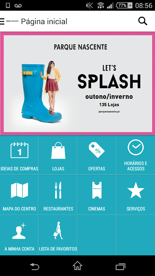 Android application Parque Nascente screenshort