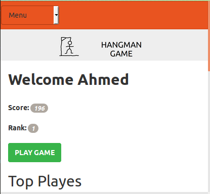 Android application Hangman Game screenshort